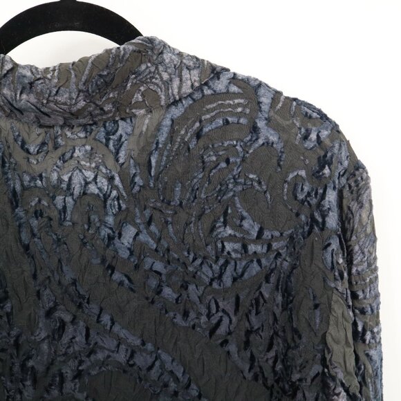 Komarov Textured Shirt Womens L Black Whimsigoth Fairy Grunge Dark Feminine Edgy - Picture 9 of 16